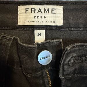 FRAME Denim Womens Skinny Jeans Black Le Skinny de Jeanne